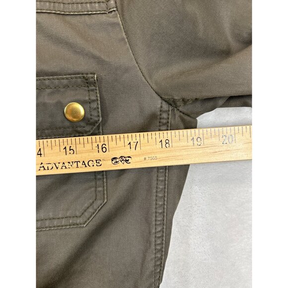 J. Crew Downtown Field Jacket Womens Small Waxed Cotton Army Green Full Zip - Picture 4 of 7